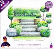 Autocollant illustration ref 1 paysagiste jardinier elagueur