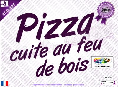 Stickers Lettrage PIZZA cuite au Feu de Bois