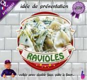 PANCARTE PLV PVC RAVIOLES ruban forain
