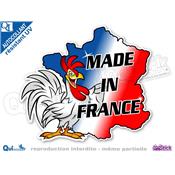 Autocollant MADE IN FRANCE COQ CARTE