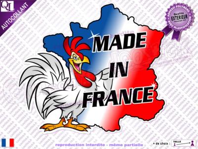 Autocollant MADE IN FRANCE COQ CARTE