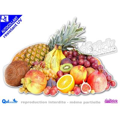 Sticker autocollant FRUITS du SOLEIL adhésif résistant extérieur UV