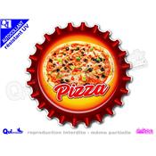 Autocollant PIZZA motif capsule adhsif rsistant UV