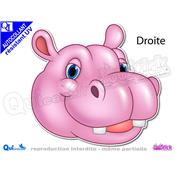 TETE HIPPOPOTAME COMIQUE autocollant