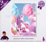 BARBE A PAPA poster autocollant licorne ref 1