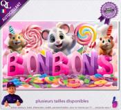 Autocollant BONBONS TITRE 3D petite souris affiche adhésive
