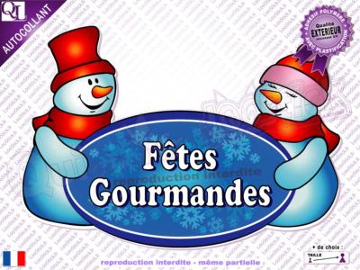 Autocollant FÊTES GOURMANDES Bonhommes de Neige