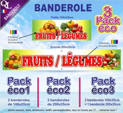 Banderole  FRUITS LEGUMES Pack éco au choix