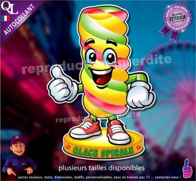 Autocollant GLACE SPIRALE COMIQUE ref1
