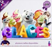 Autocollant GLACES ITALIENNES BOULES titre 3D sticker