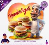 Autocollant HAMBURGER COEUR chef 1