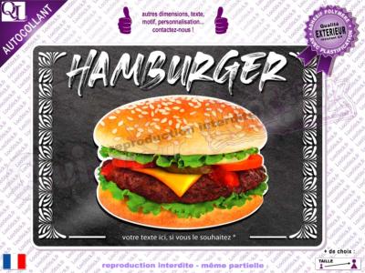 Autocollant HAMBURGER fond ardoise