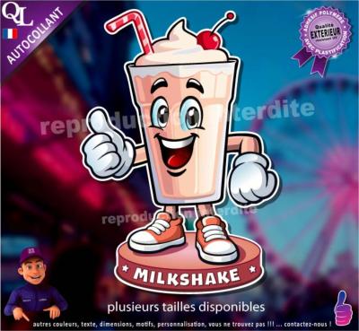 Autocollant MILKSHAKE MASCOTTE COMIQUE ref1