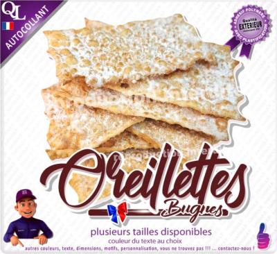 Autocollant OREILLETTES bugnes TITRE sticker