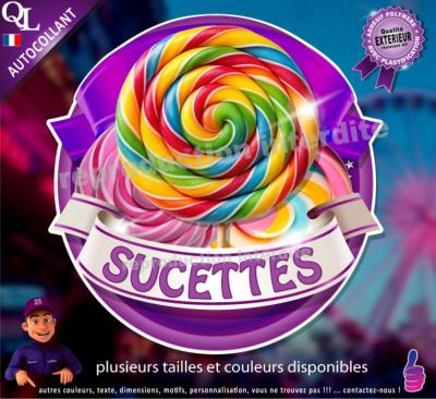 Autocollant SUCETTES ruban forain STICKER
