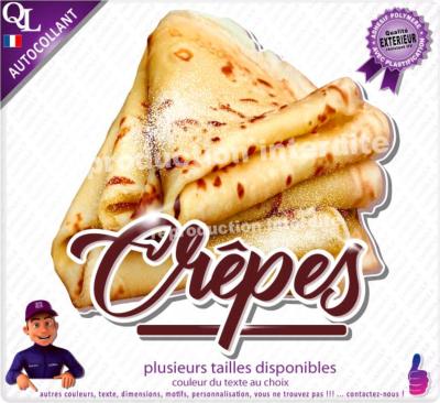 autocollant CREPES plv foraine stand remorquee vitrine