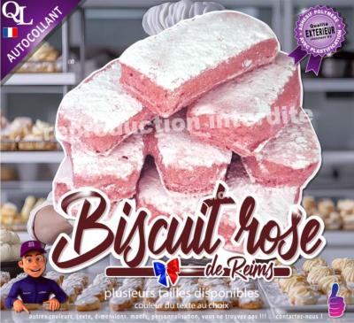 biscuits roses de reims sticker autocollant vitrine patisserie boulangerie confiserie sp�ciallit� sucr�e regionale france