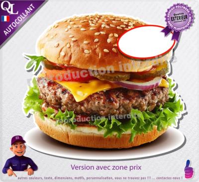 sticker HAMBURGER restaurant food truck remorque foraine
