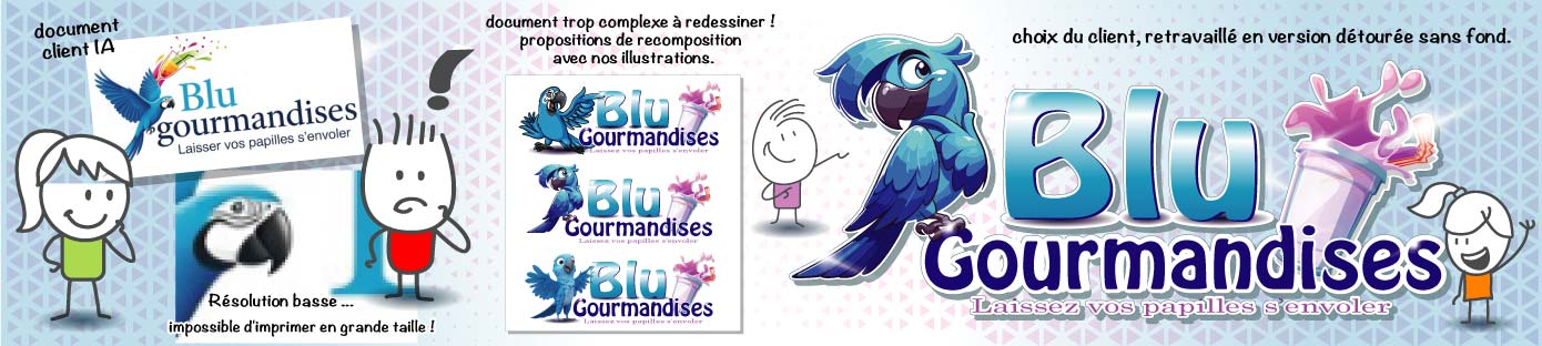LooStick redessine et recompose vos documents AI basse résolution en version imprimable adhésif ou sticker
