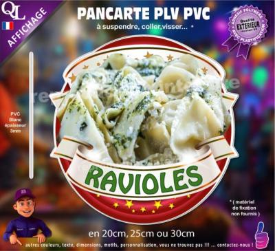 pancarte foraine PLV PVC � visser coller a suspendre RAVIOLES f�te foraine chalet march� de No�l