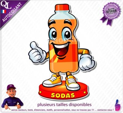 affiche adh�sive SODA BOUTEILLE comique forain loostick adh�sif
