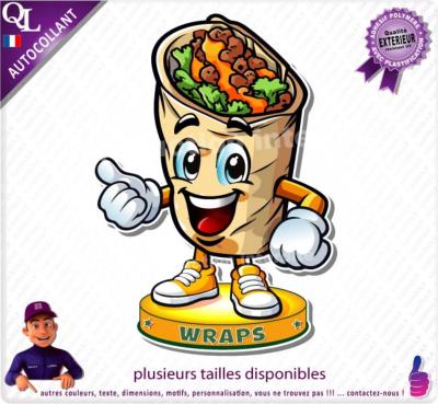 sticker WRAPS mascotte comique stand forain food truck restaurant loostick