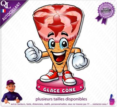 sticker GLACE CONE stand forain food truck adh�sif