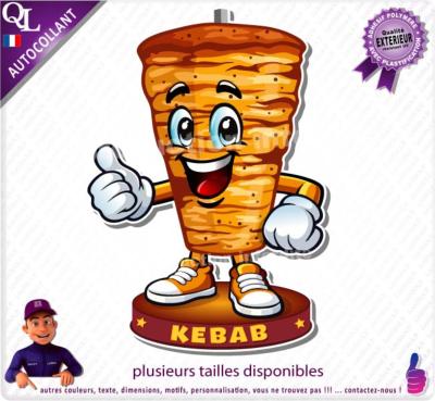 sticker KEBAB BROCHE mascotte comique stand forain food truck restaurant loostick
