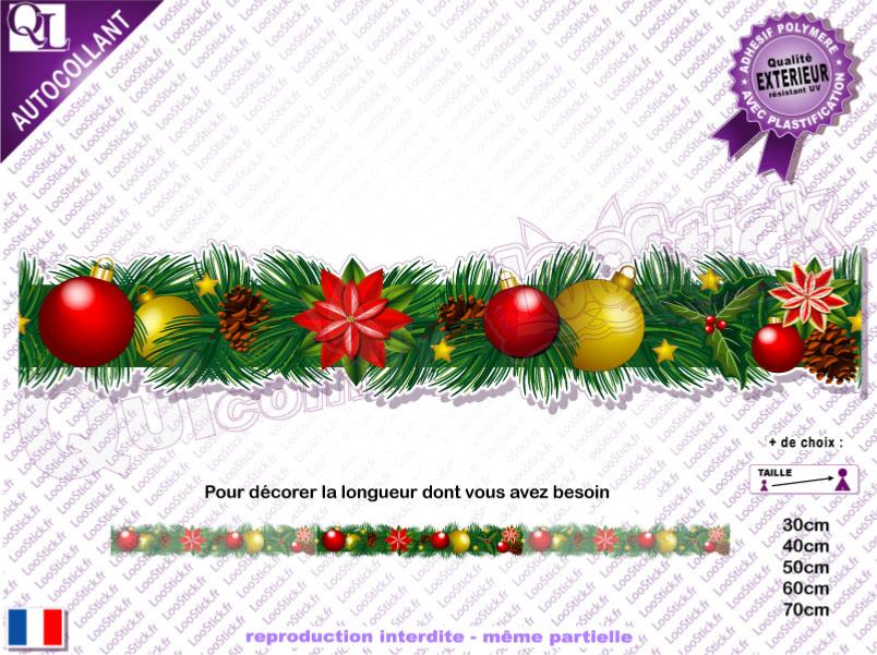 affiche adhésive frise chalet de Noel stick