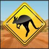 sticker PANNEAU AUSTRALIEN adh�sif  KANGOUROUk adh�sif