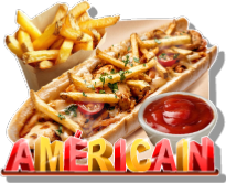 AMERICAIN SANDWICH STICKER marchands forains snack sal
