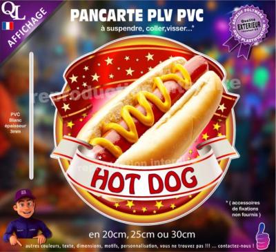 pancarte foraine a suspendre PLV PVC HOT DOG f�te foraine chalet