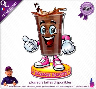 sticker food truck boissons fraiches verre coca cola soda COMIQUE FORAINE REMORQUE MANEGE