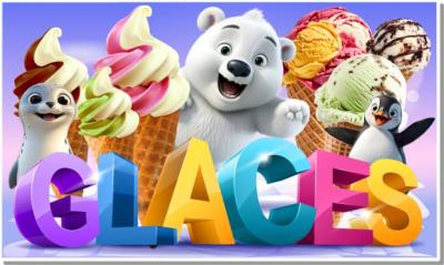 GLACES GLACIER POSTER AFFICHE PLV AUTOCOLLANT