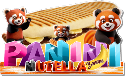 panini nutella banane sticker forain plv adhsive