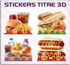 stickers modele style illustration 3D snack sal� food truck restaurant