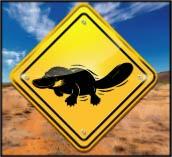 sticker PANNEAU AUSTRALIEN adh�sif ORNITHORYNQUE
