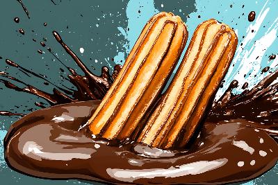 plv adh�sive churros dessin affiche sticker loostick