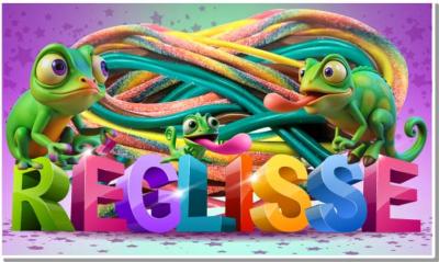reglisse americain affiche autocollante foraine