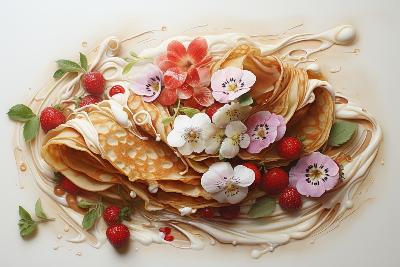 plv affiche autocollante crepes fruits fleur pastel sticker loostick hamburger