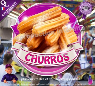 autocollant CHURROS plv foraine stand remorquee far west indien stick