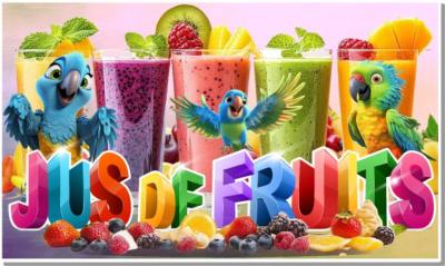 jus de fruits affiche plv poster autocollant