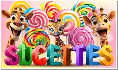 sucettes confiserie foraine affiche autocollante foraine