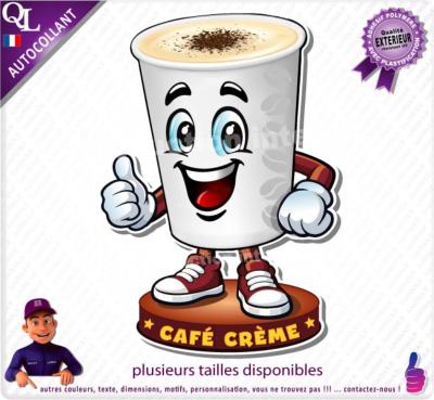 affiche adh�sive CAFE CREME comique forain loostick adh�sif