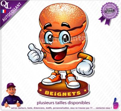 sticker BEIGNETS COMIQUE STAND REMORQUE food truck adh�sif