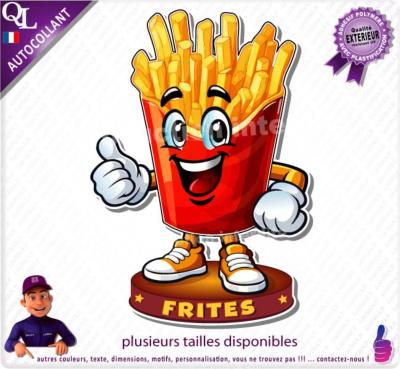 sticker FRITES mascotte comique stand forain food truck restaurant loostick