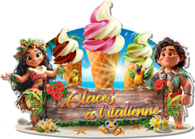 ALOHA GLACES ITALIENNE STICKER PLV ADHESIF