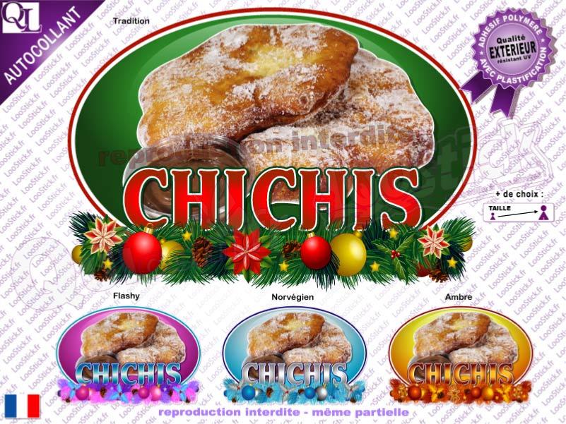 affiche adhésive CHICHIS de NOEL stick