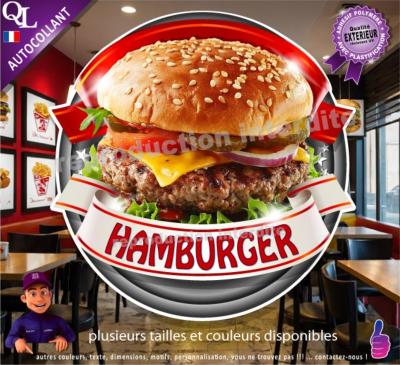 sticker HAMBURGER restaurant food truck remorque foraine