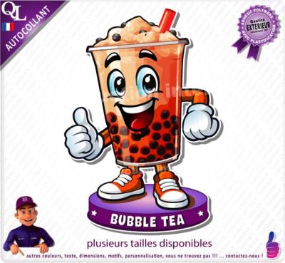 affiche adh�sive BUBBLE TEA comique forain loostick adh�sif
